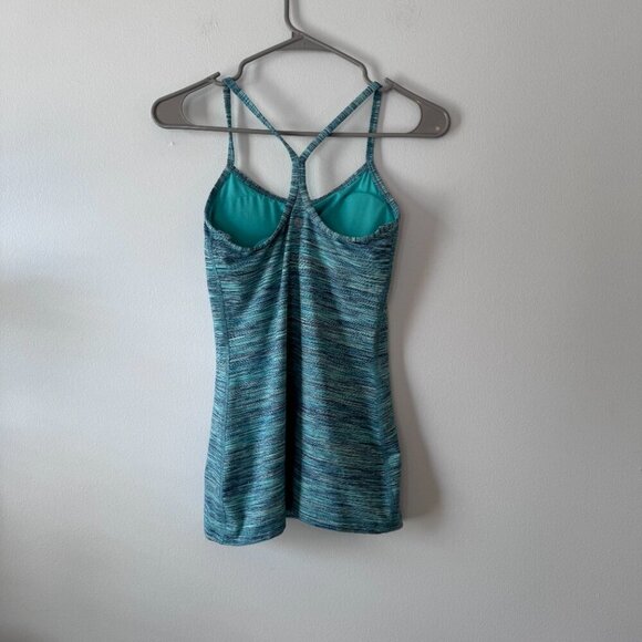 Lululemon Power Y Tank *Luon Space Dye Camo Alberta Lake Fresh Teal - Picture 4 of 5
